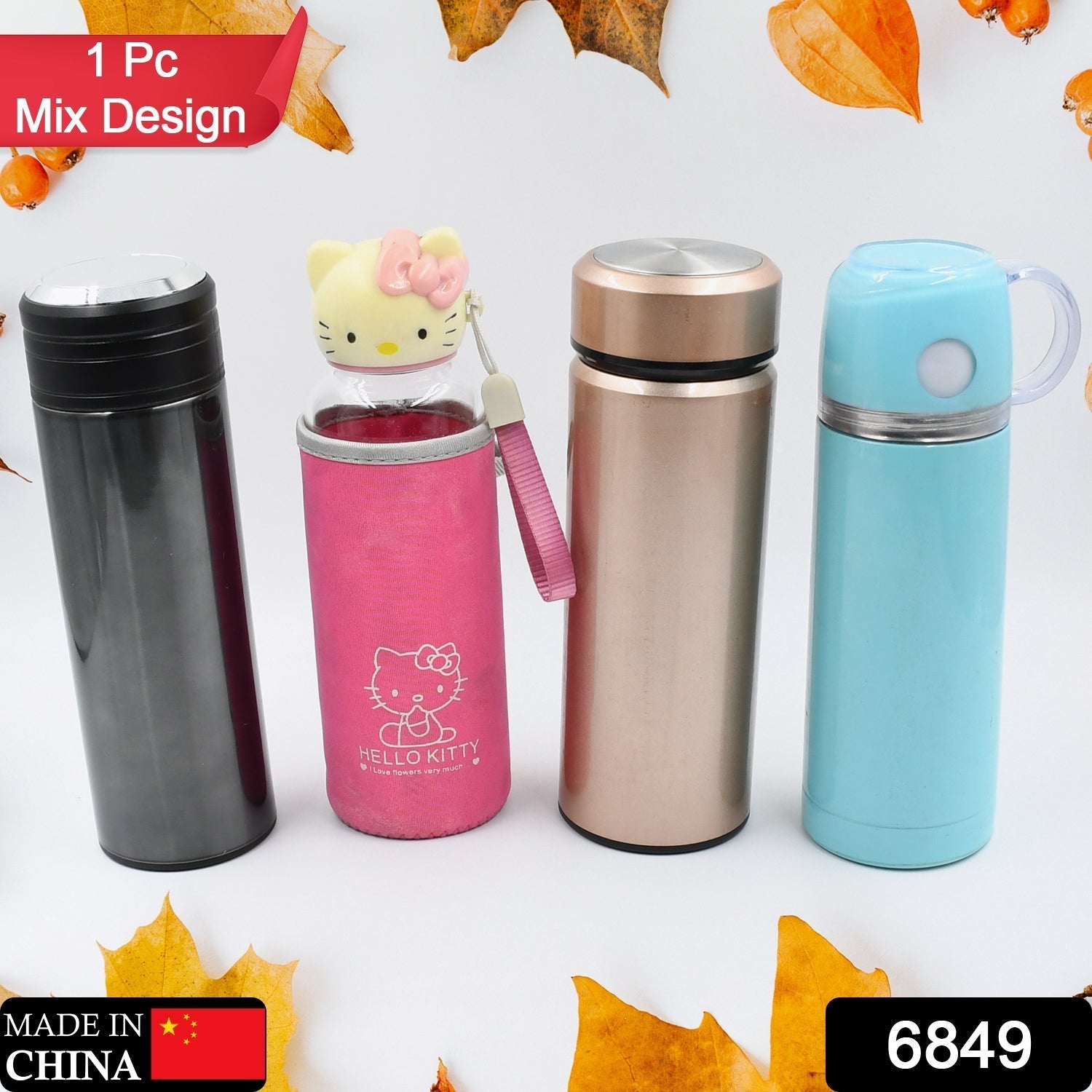 6849 Mix Stainless Steel Double Wall Vacuum Bottle with Cup Lid – Thermos for Hot & Cold Drinks or Food-Thermos for Travel (1pc) DeoDap 6849 Mix Stainless Steel Double Wall Vacuum Bottle with Cup Lid – Thermos for Hot & Cold Drinks or Food-Thermos for Travel (1pc) DeoDap
